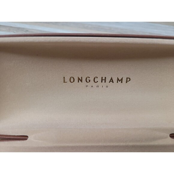 Longchamp Paris Brown Hard Shell Sunglasses Eye Glasses Case Faux Leather - Picture 4 of 4